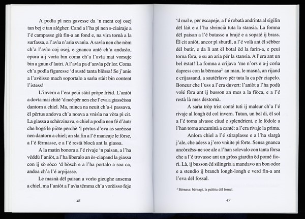 Bog: Piemontesisk udgave af Den grimme Ælling: Le fáule..., 2001 (Piemontisk)